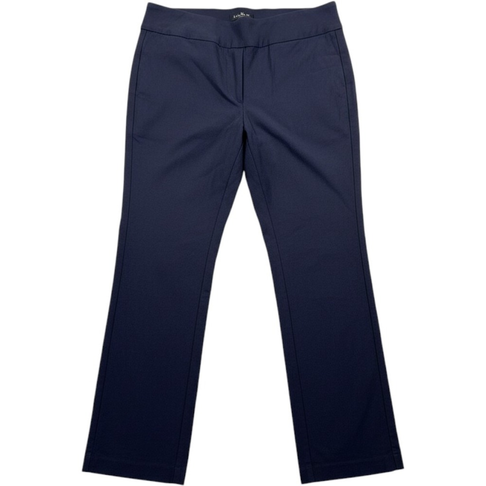 Liza Byrd Pull On Pants Women Large Navy Blue Excellent Straight Leg 64566